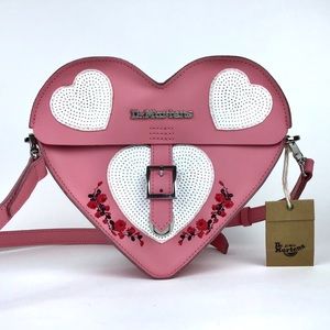 Dr Martens Pink Leather Heart Crossbody 